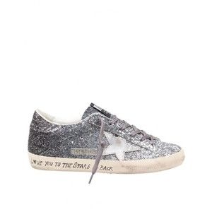 Golden Goose Super Star Glitter Sneakers In Silver - NWT